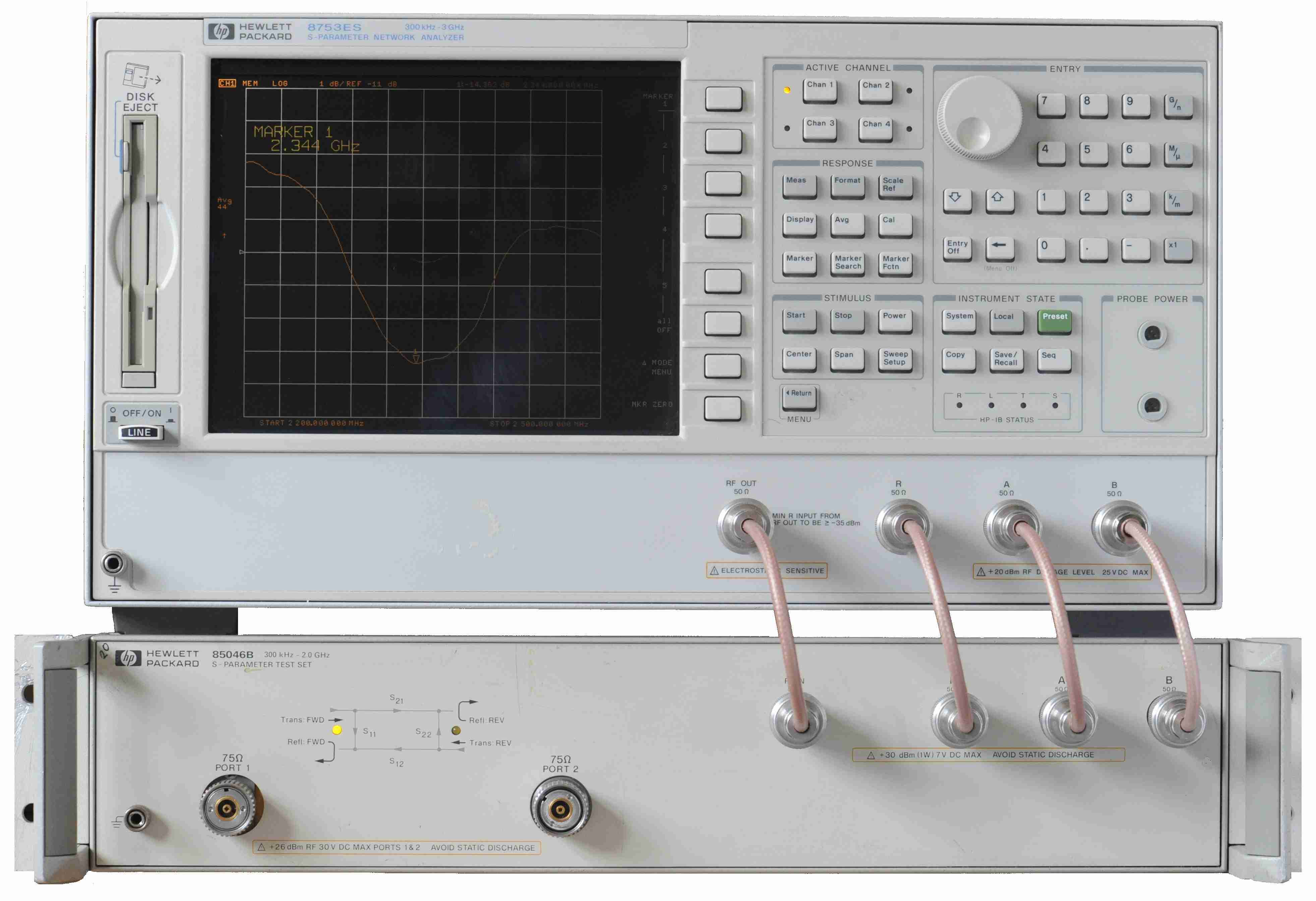 Setup an HP or Agilent 8753 VNA to use a calibration kit