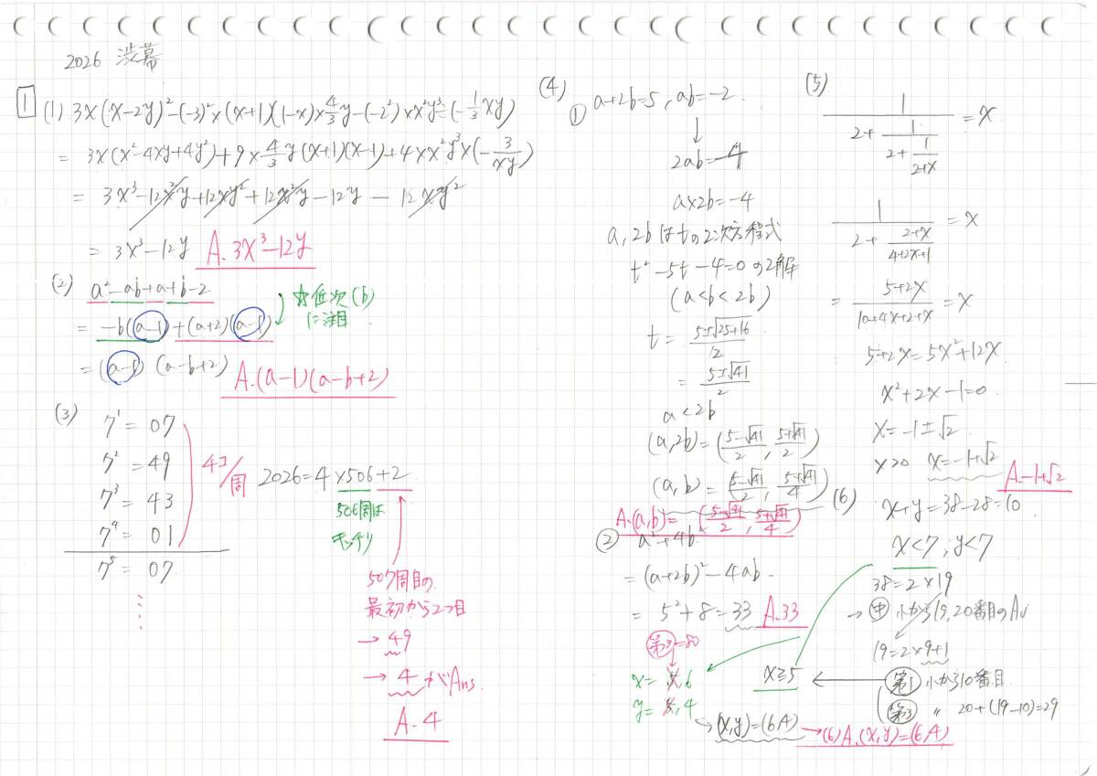 今だけセール 約3割引 塾講師のオリジナル 数学 解説 渋幕 高校入試