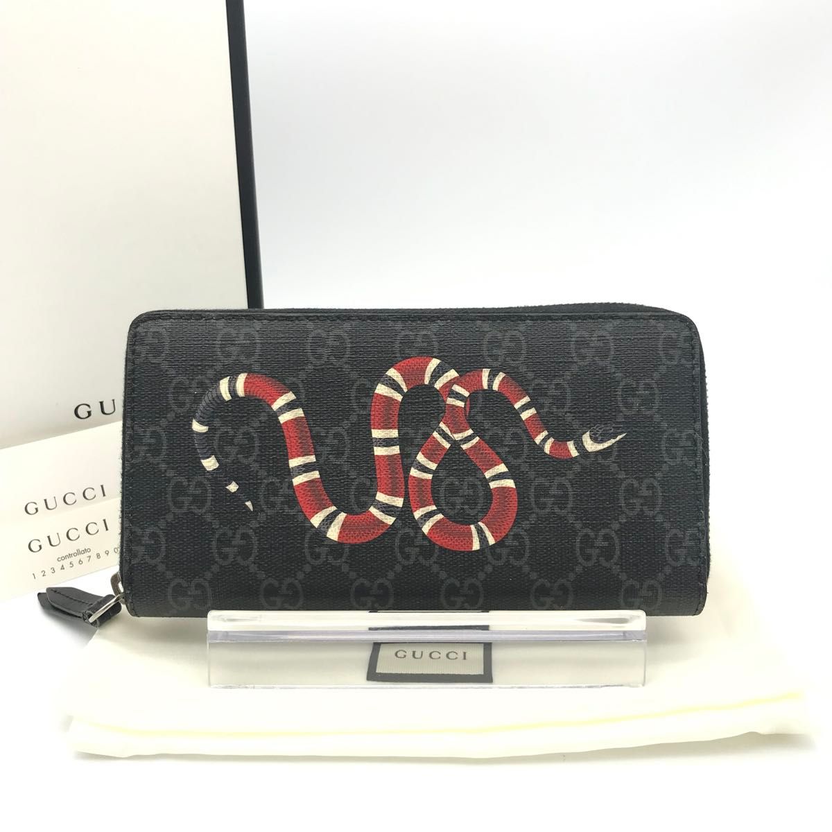 正規品 極美品 グッチ財布 グッチ長財布 グッチスネイク グッチGG