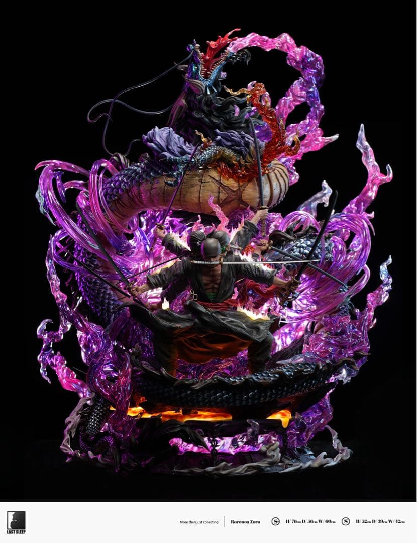 【さっつ】LAST SLEEP STUDIO ゾロvsカイドウ sサイズ Last Sleep One Piece Roronoa Zoro vs Dragon Kaido Resin Model