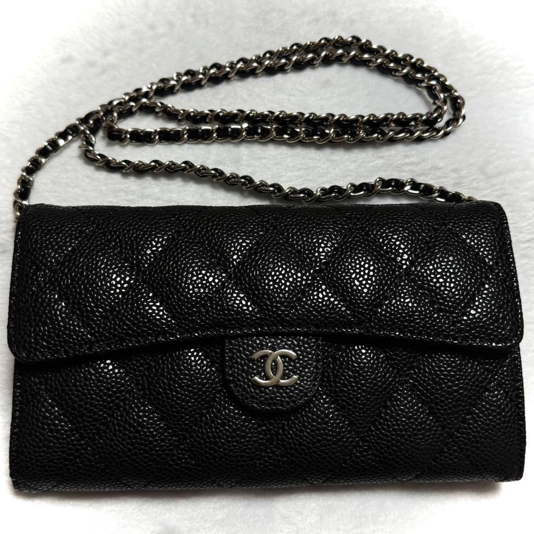 CHANEL♡ショルダーウォレット♡財布♡ノベルティ シャネル 23K 長さ調節可能 チェーンウォレット ブラック (CHANEL